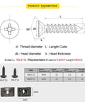 Hardcore Rock Solid Auto Tape Clips And Self Tapping Screws Kit With Slick Zinc Plated Bolts for dimension details and specifications.