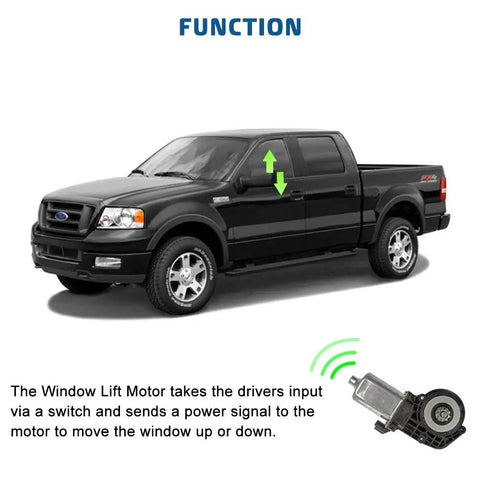 Heavy Duty Left Power Window Lift Motor Fits 1997 2002 Ford Expedition 1997 2004 F 150 1997 99 F 250 on black Ford truck.