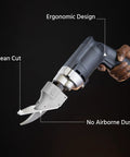 Powerful Electric Shears That Slice Through Five Eighths Inch Thick Fiber Cement Siding And Backerboard Like A Hot Knife Through Butter With Two Thousand Five Hundred Rpm Motor And Heavy Duty A Two Steel Blades For Fast Clean Cuts Every Time, ergonomic handle.