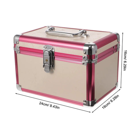 Sweet Aluminum Alloy Pedicure Rig With Layered Lockable Storage For Nail Techs And Makeup Pros dimensions 24cm x 16cm portable storage case