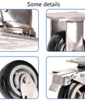 Detailed view of Rock Solid Heavy Duty Caster Wheels With 304 Stainless Steel Flat Baseplate and durable black rubber wheels.