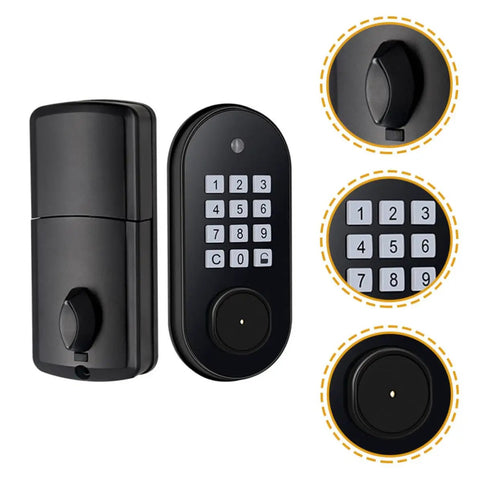 Hassle Free Keyless Entry Door Lock With Backlit Keypad And Automatic Deadbolt Solid Electric Access System For Front Doors quick install, black finish