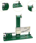 Hands On Pendulum Impact Lab Tool for physics class with green metal base and adjustable components, 40cm by 12cm design.
