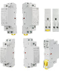 Dead Silent 25a Ac Dc 120v Contactor 2 Pole Normally Open Din Rail Module For Hvac And Ev Systems, compact design, multiple views.