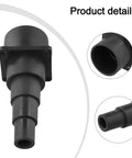 Dust Collection Tool Adapter For Shop Vac And Wet Dry Vacuum Cleaner, black plastic connector with stepped design, fits 1 to 2.5 inch hoses.