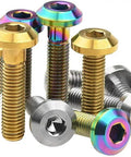 Gold Titanium Hex SocketBolts SetFor Motorcycle Bike Fasteners Premium M8 Replacement ScrewsHeavy Duty visible in various angles.