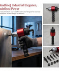Transform Your Cordless Drill Into A Badass Electric Rivet Gun Kit Featuring No Sweat Quick Swap Blind Rivet Adapter For Automotive Metalwork And Tough Diy Jobs in action on metal surface.