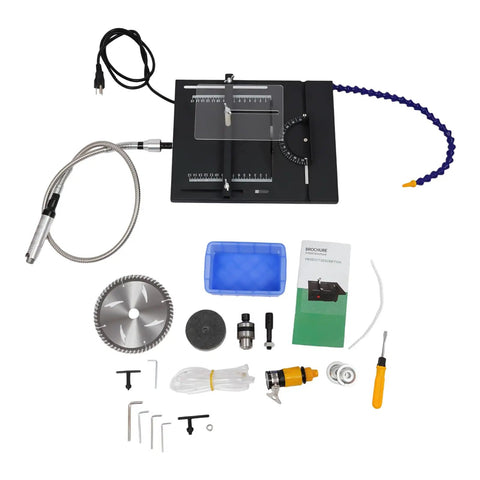 Tough As Nails 1850W Bench Grinder With Adjustable Speed And Dual Wheels For Tool Sharpening Woodworking Acrylic And Metal kit on workbench.