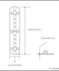 Top Shelf Solid Brass Piano Hinge 180 Degree Swing for Cabinet Closet and Jewelry Box Vibrated Brass Finish 2.36 Inch Size Dimensions