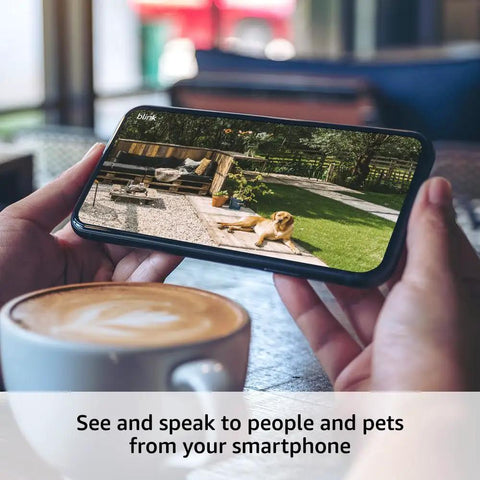 Viewing live feed of Outdoor 4 Wireless Smart Security Camera System With 1080p HD Day And Night Vision Two Way Talk on smartphone