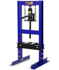 6 Ton H Frame Shop Hydraulic Press With Two Press Plates Heavy Duty Garage Ready Auto Repair Machine Adjustable Pressure Overload Protection Rust Resistant Blue Finish Ideal For Bending Straightening And Stamping Metal