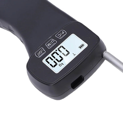 Precision Digital Force Gauge Push Pull Tester 11 Pound Capacity with backlit display and control buttons view