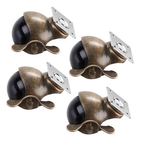 Set of four heavy duty swivel casters engineered to be heavy lifters for workshop benches and storage racks.