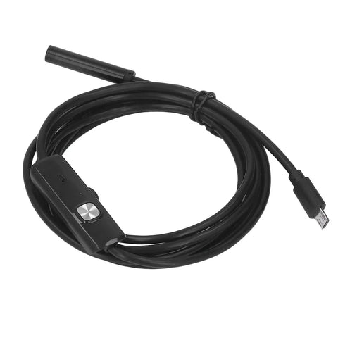 Solid Usb Industrial Endoscope With Six Bright Led Lights And Seven Millimeter Waterproof Probe with cable and control switch.
