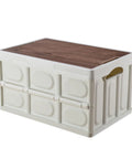 Heavy Duty Foldable Storage Bin With Secure Lid Large Capacity Reinforced Plastic Organizer Crate for garage tools and home organization.