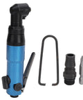 Right Angle Air Grinder With Self Locking Collet And Rock Solid 9000 Rpm Spindle components including a grinder and accessories.
