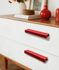 Hella Durable Adjustable Cabinet Handles And Drawer Pulls That Swaps In No Time Rock Solid Zinc Alloy hardware on white dresser drawers