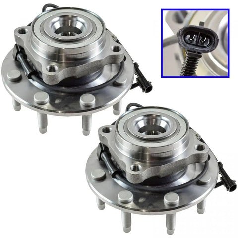 Solid Front Wheel Hub And Bearing Assembly 2 Piece Kit For Left Driver And Right Passenger Side with tapered rollers