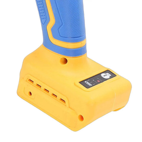 Close-up of the battery pack for Badass Cordless Cut Off Tool Featuring Heavy Duty Brushless Motor And Hella Fast 19000 Rpm Speed.