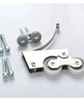 Heavy Duty Caster Wheels With Dual Locking Brakes Double Roller Design For Sliding Doors And Wardrobe Tracks parts and hardware set