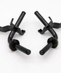 Pro Grade Steering Spindle Kit Replacement For John Deere Lawn Mowers features black metal brackets with pins for secure installation.