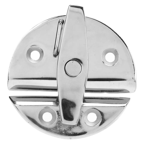 Tough As Nails Round Twist Latch Marine Grade 316 Stainless Steel Mirror Finish Turn Button Catch for Boats, Yachts, RV doors.