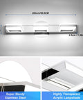 Led Bathroom Vanity Light Three Lights Chrome Wall Lamp IP44 20 Inch 12W Over Mirror Fixture Indoor Modern Cool White 6000K 1000LM Ultra Bright Vanity Lighting For Bathrooms And Hallways.