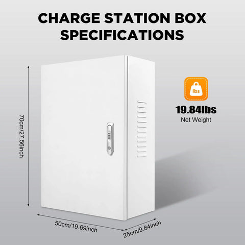 Rock Solid Outdoor Electric Vehicle Charger Cover With Keylock And Wall Mount Heavy Duty Weatherproof Electrical Enclosure Box, dimensions 70cm x 50cm x 25cm.