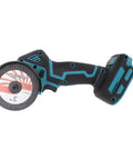 Tough As Nails Cordless Mini Circular Saw 3 Inch 19000RPM Battery Powered with a circular blade and ergonomic handle.