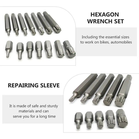 Chrome Vanadium Socket And Wrench Auto Repair Combo Kit builds tough hexagon wrenches for vehicles, made from durable materials.
