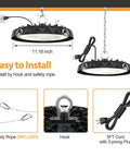 Led High Bay Light 150W UFO Fixture For Warehouses And Shops With Boss Level Brightness, installation guide.