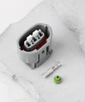 Heavy Duty 3 Pin Alternator Adapter Connector For Denso Toyota Lexus Kubota 16678-65830 90980-11349 with terminals shown