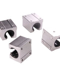 Linear Motion Bearing Slide SBR10UU 10mm Length For CNC Parts And 3D Printer Projects Pro Grade Guide Rail For Smooth Motion In Precision Machines Great For DIY CNC Milling Laser And Tooling 1 Pack Or 4 Pack, four aluminum bearing blocks