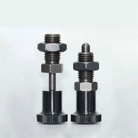Heavy Duty Indexing Plunger Spring Lock Pin Aluminum Knob Screw Fine Thread Rigged Up Slick For Tight Fits Top Shelf Hardware Kit.