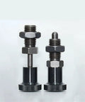 Pro Level Indexing Plunger Spring Lock Pin Featuring Heavy Duty Aluminum Knob Screw And Crisp Fine Thread For Smooth Adjustments and Rock Solid Gear Alignment, black, fine thread design.