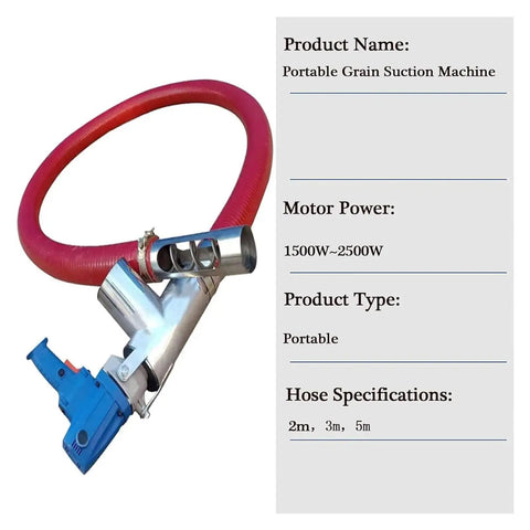 Portable Grain Pumping Machine With Suction Auger Screw Conveyor For Cement, Grain, Fertilizer, Gravel And Fine Powder
