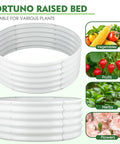 Two Pack Round Galvanized Raised Garden Bed Kit 3 By 3 By 1.5 Feet Open Bottom Outdoor Planter For Vegetables Herbs And Fruits Cream White Metal Raised Box