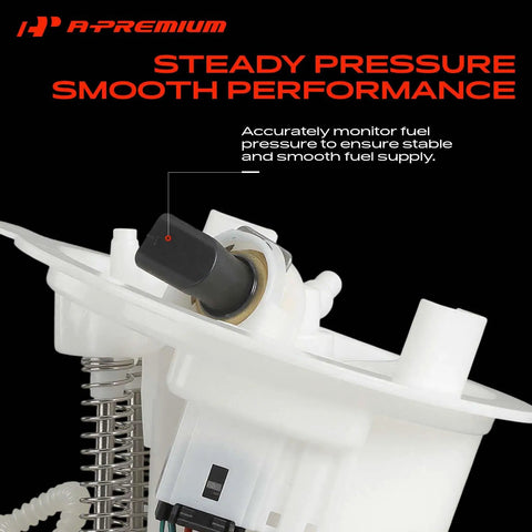 High Performance Electric Fuel Pump with Pressure Sensor Module Assembly, close-up view showing gauge and smooth design for Mercedes Benz.