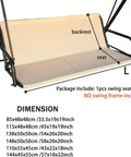 Heavy Duty Patio Swing Seat Support Cushion Cover Fits 2 To 3 Seaters, Waterproof And UV Resistant, 63x22x22 Inch, One Piece Design