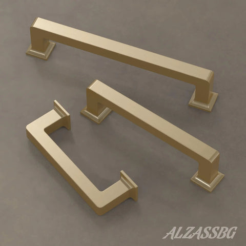 Straight Fire Brushed Gold Cabinet Pulls And Drawer Handles Six Pack Seriously Heavy Duty Metal for kitchen cupboards