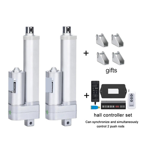 Two Piece Linear Actuator Set With Smart Controller 24V Dc 800Mm Stroke 4000N Heavy Duty Push Pull Force, includes hall controller set.