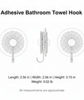 Rock Solid Adhesive Wall Hooks 1 Pack Killer Hold Zero Damage No Drill Installation for towels, featuring a daisy design, dimensions 2.56in.