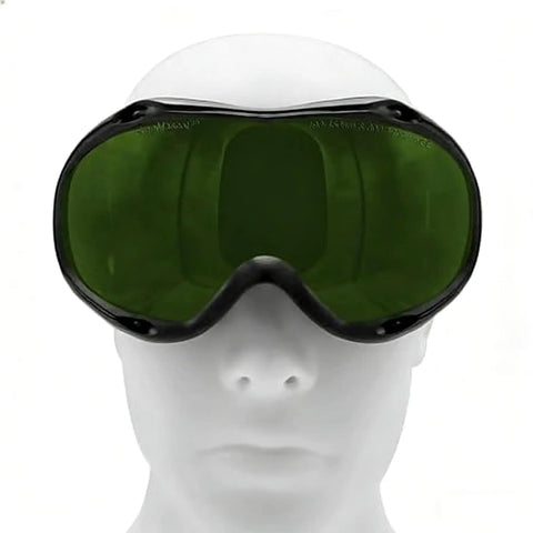 Heavy Duty Laser Safety Glasses With Kickass OD 6 Plus Protection Against UV And IR Radiation Tough As Nails Industrial Laser Goggles front view