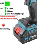Beast Mode Cordless Rivet Gun With Fast Charge Battery For Hella Smooth Metal Fab Work And Quick Car Repairs Featuring One Tap Trigger To Snag Iron Or Aluminum Parts Without Cable Clutter showing battery and controls.