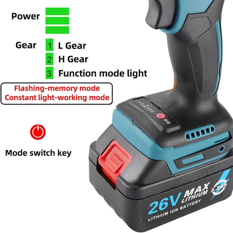 Beast Mode Cordless Rivet Gun With Fast Charge Battery For Hella Smooth Metal Fab Work And Quick Car Repairs Featuring One Tap Trigger To Snag Iron Or Aluminum Parts Without Cable Clutter showing battery and controls.
