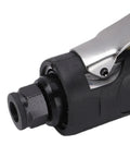Professional 90 Degree Air Angle Die Grinder 12000 RPM Pneumatic Rotary Tool showing the collet and metal trigger mechanism.