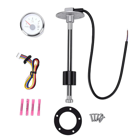 Road Ready 12 Inch Fuel Sender Unit 316 Stainless Steel 240 X 33 Ohm Universal Boat Truck Rv Gauge Sender with monitor and wiring.
