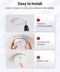 Installation steps for Five Pack Photoelectric Smoke Detectors With 10 Year Sealed Battery Ul Certified Real Deal Nuisance Free Sensing.