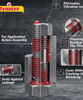 Red High Strength Thread Locker For Large Fasteners Permanent Anaerobic Lock shown in application on threaded bolts