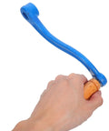 Replacement Pasta Machine Crank Handle With Wood And Iron Build For Smooth Operation And Easy Maintenance Keeps Your Pasta Game Strong For Daily Home Cooking And Small Restaurant Use Precision Fit For Reliable Pasta Making Accessories. blue wood and iron pasta machine crank handle held in hand